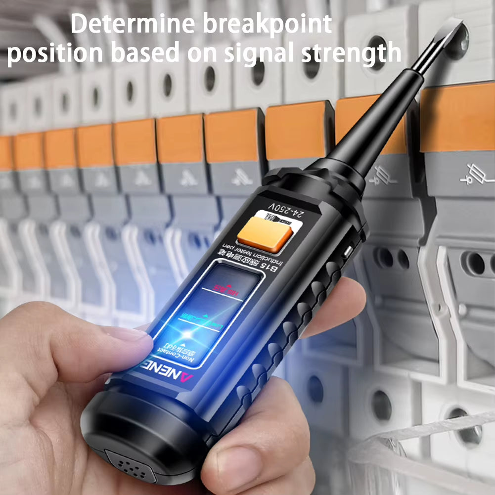24-250V Electrician Screwdriver Highlight Color Light Pocket Tester Pen Wire Breakpoint Finder Voltage Test Pen Electrical Tools