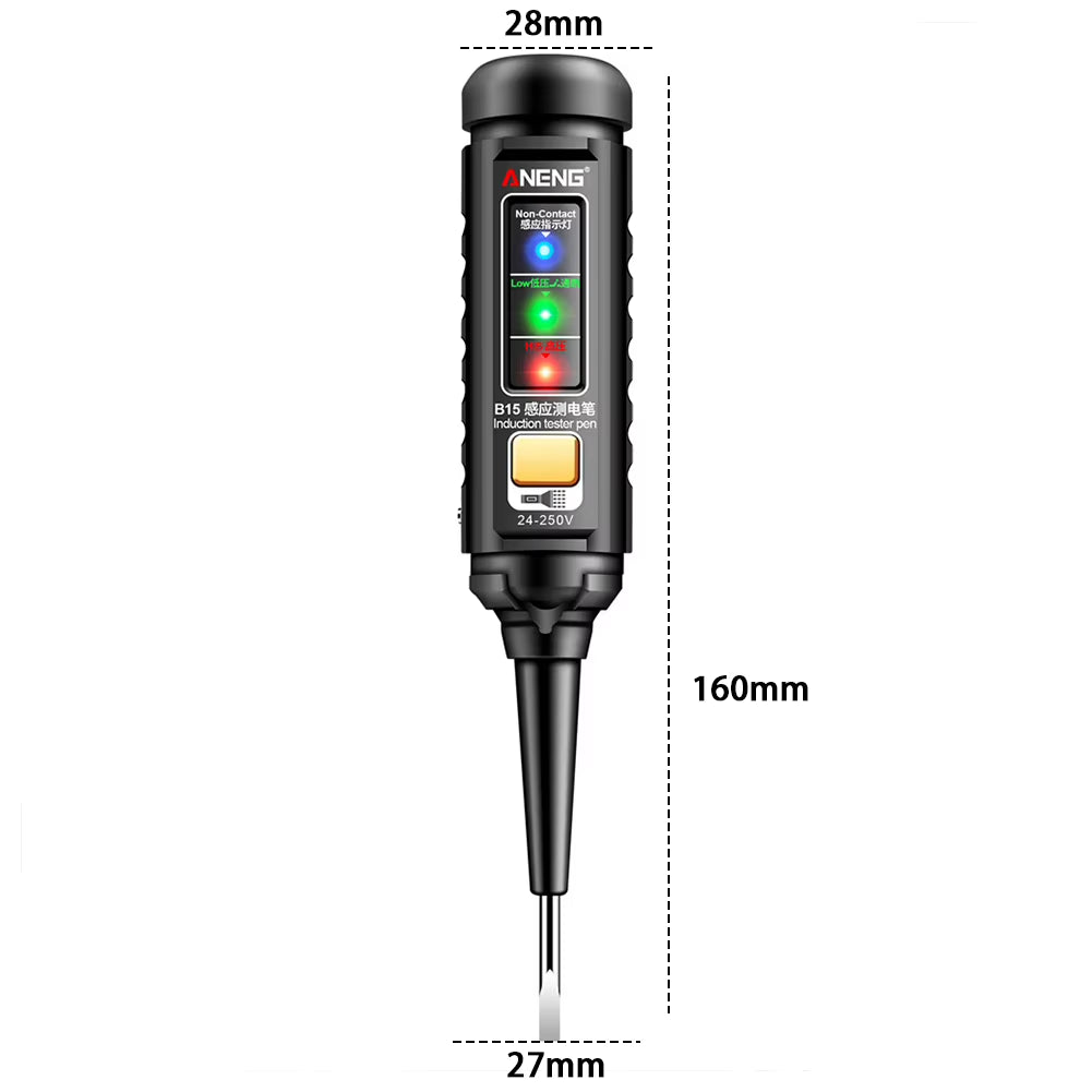 24-250V Electrician Screwdriver Highlight Color Light Pocket Tester Pen Wire Breakpoint Finder Voltage Test Pen Electrical Tools