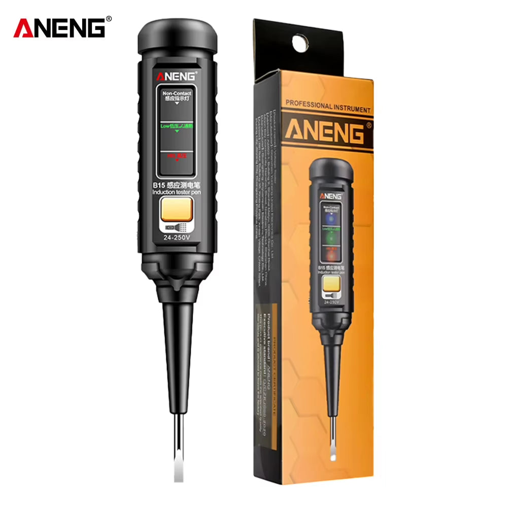 24-250V Electrician Screwdriver Highlight Color Light Pocket Tester Pen Wire Breakpoint Finder Voltage Test Pen Electrical Tools